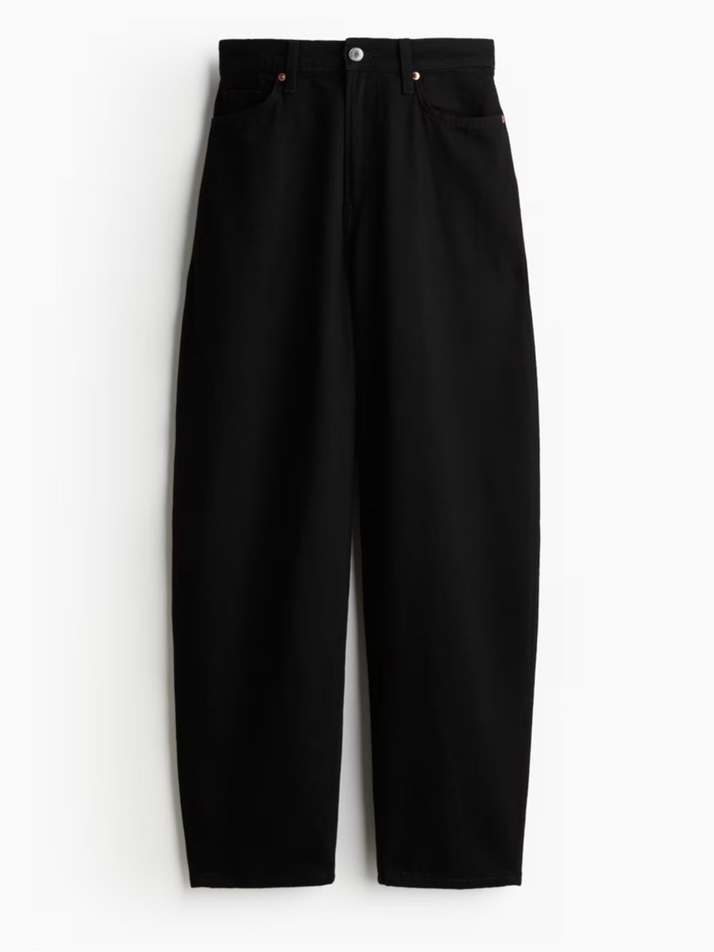 H&M Hight Waist Black Barrel Jeans
